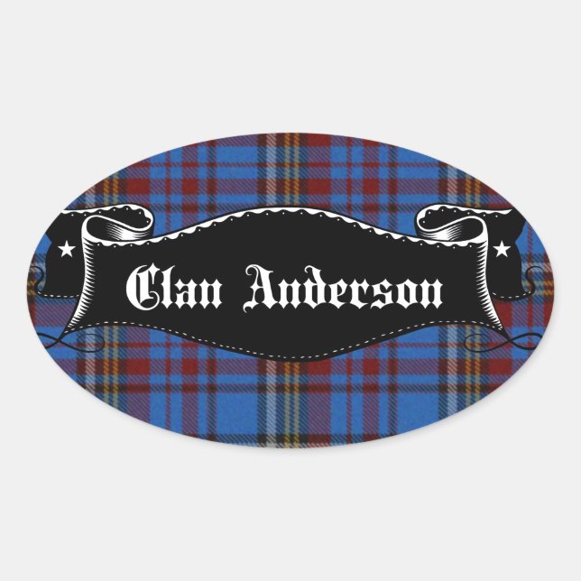 Clan Anderson Banner Ovaler Aufkleber (Vorderseite)