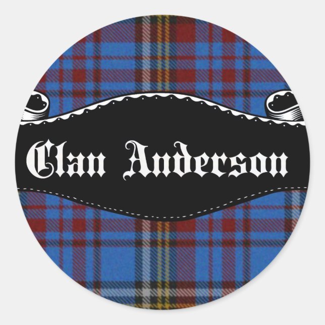 Clan Anderson Banner Runder Aufkleber (Vorderseite)
