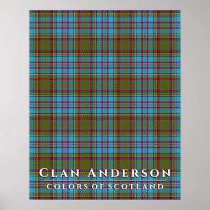 Clan Anderson Farben Schottlands 2 Tartan Kariert Poster