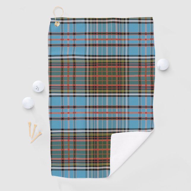 Clan Anderson Kariert Tartan Aquamarin Brown Karo Golfhandtuch (Insitu)