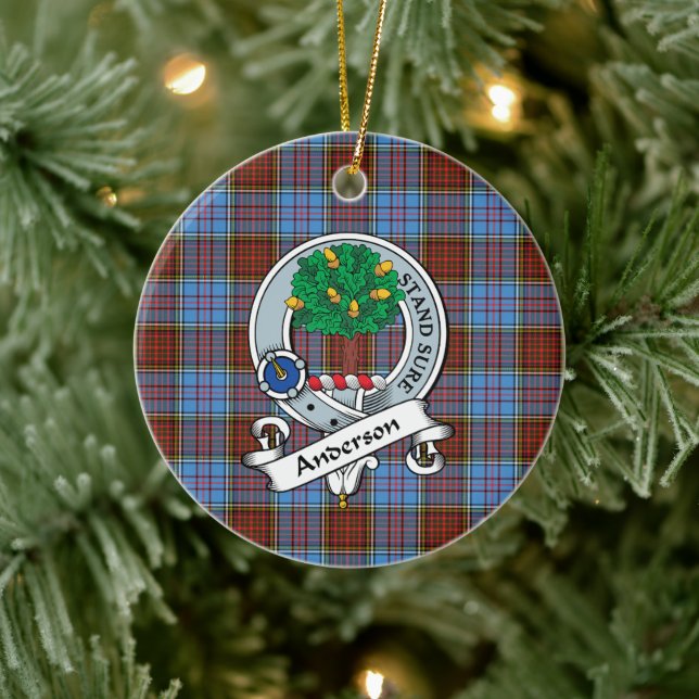 Clan Anderson Modern Abzeichen Tartan Kariert Keramik Ornament (Baum)