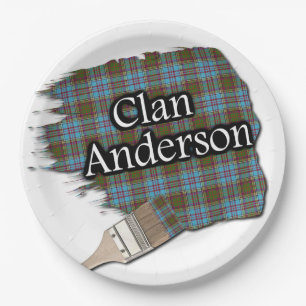 Clan-Anderson schottischer Tartan-Pinsel Pappteller