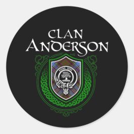 Clan Anderson Scottish Family Tartan Runder Aufkleber