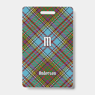 Clan Anderson Tartan-Abzeichen Ausweis
