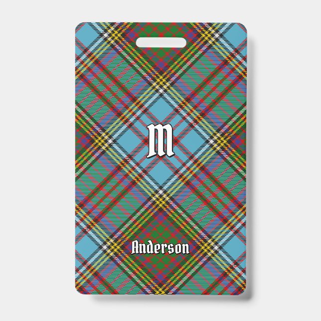 Clan Anderson Tartan Abzeichen Ausweis (Vorderseite)