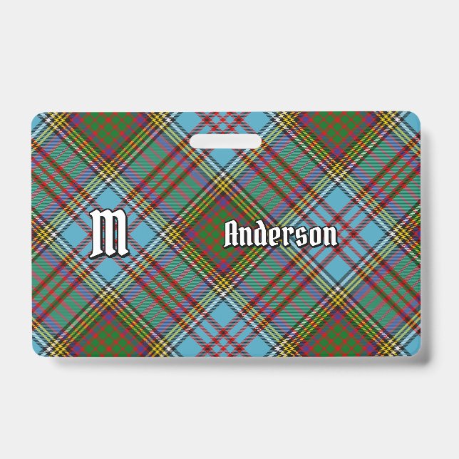 Clan Anderson Tartan Abzeichen Ausweis (Vorderseite)