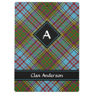 Clan Anderson Tartan Clipboard Klemmbrett
