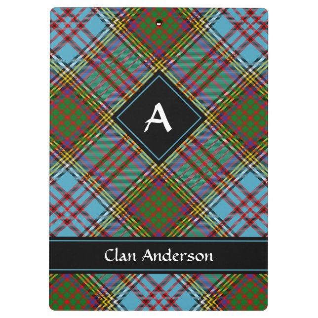 Clan Anderson Tartan Clipboard Klemmbrett (Rückseite)