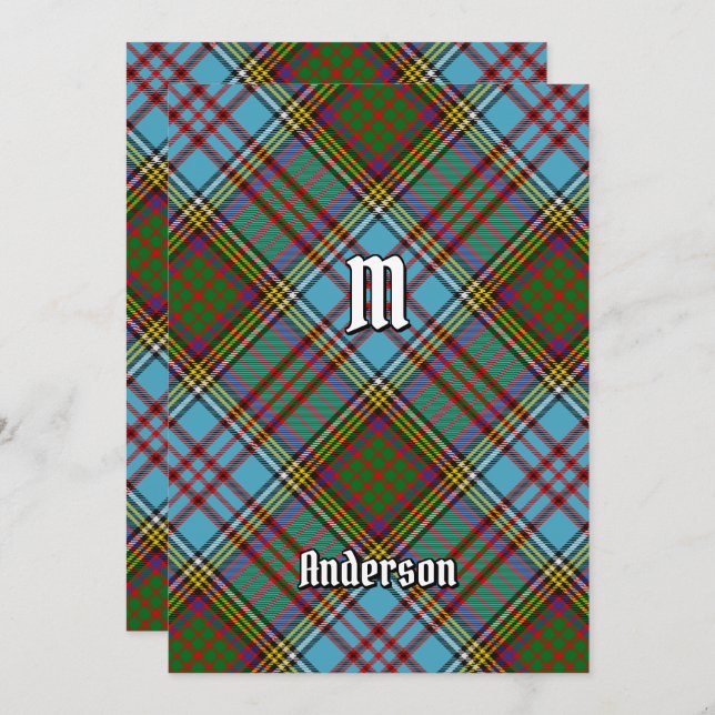 Clan Anderson Tartan Einladung (Vorne/Hinten)