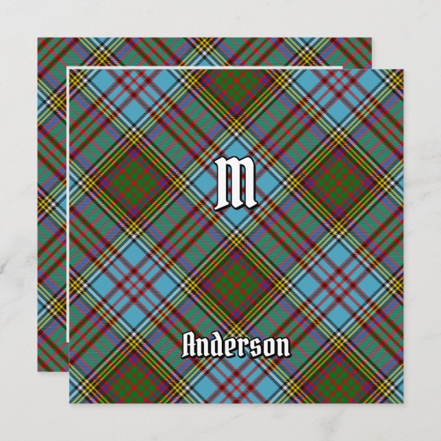 Clan Anderson Tartan Einladung (Vorne/Hinten)