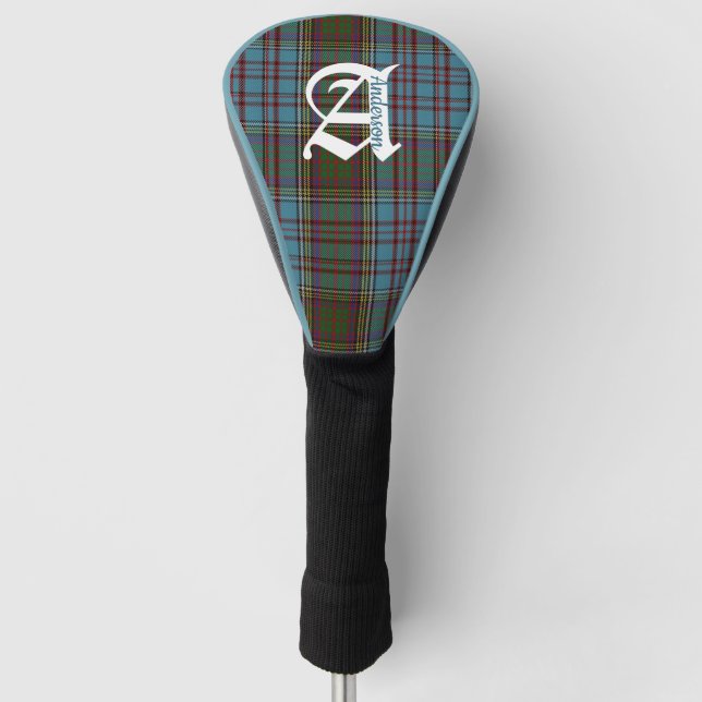 Clan Anderson Tartan Kariert Monogram Golf Headcover (Vorderseite)