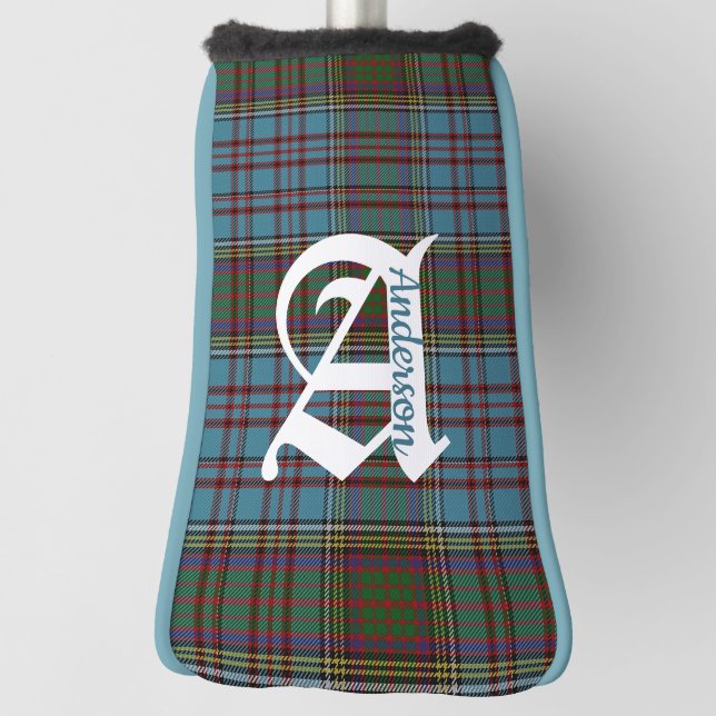 Clan Anderson Tartan Kariert Monogram Golf Headcover (Rotieren 90)
