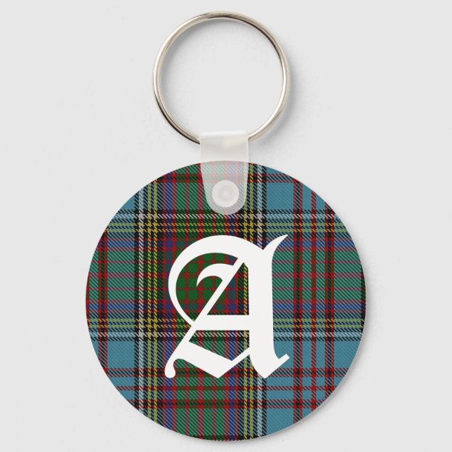 Clan Anderson Tartan Kariert Monogram Schlüsselanhänger (Vorderseite)