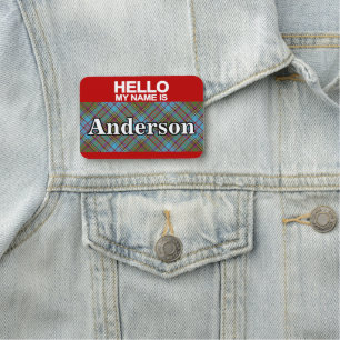 Clan Anderson Tartan Kariert Namensschild