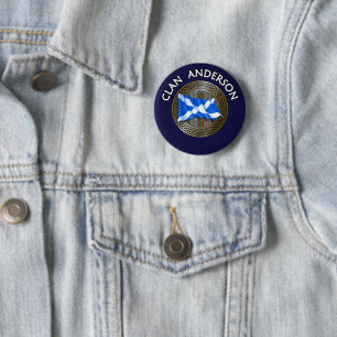 Clan Anderson Tartan Knot & Flag Button