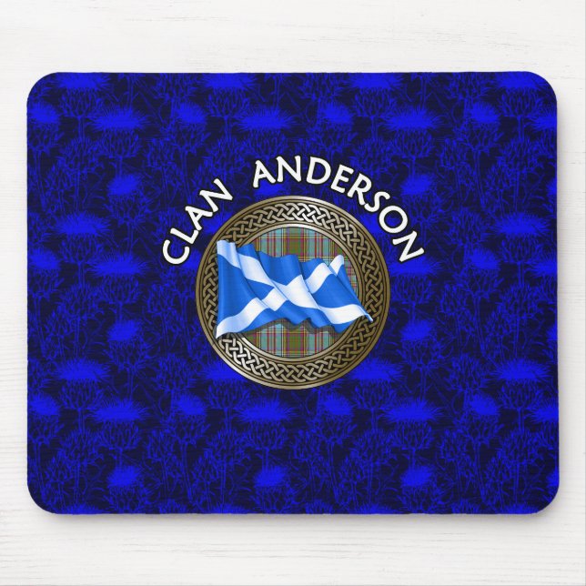 Clan Anderson Tartan Knot & Flag Mousepad (Vorne)