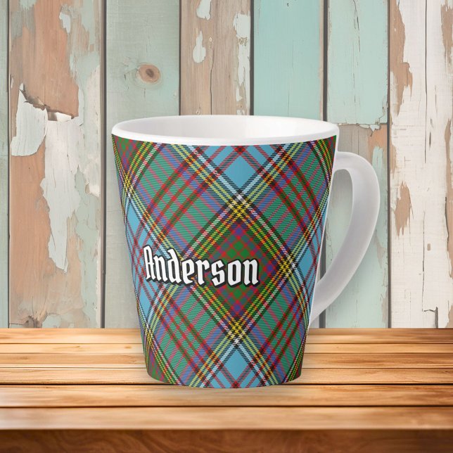 Clan Anderson Tartan Latte Tasse (Von Creator hochgeladen)