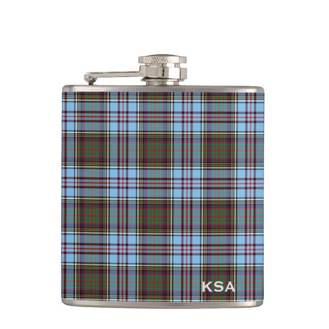 Clan Anderson Tartan Monogram Flachmann (Vorderseite)