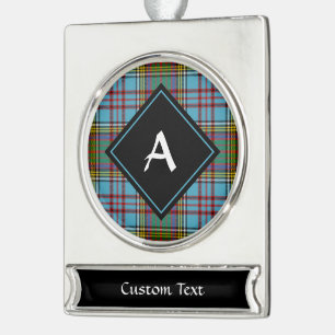 Clan Anderson Tartan Silver Plated Banner Ornament