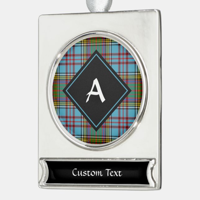 Clan Anderson Tartan Silver Plated Banner Ornament (Links)