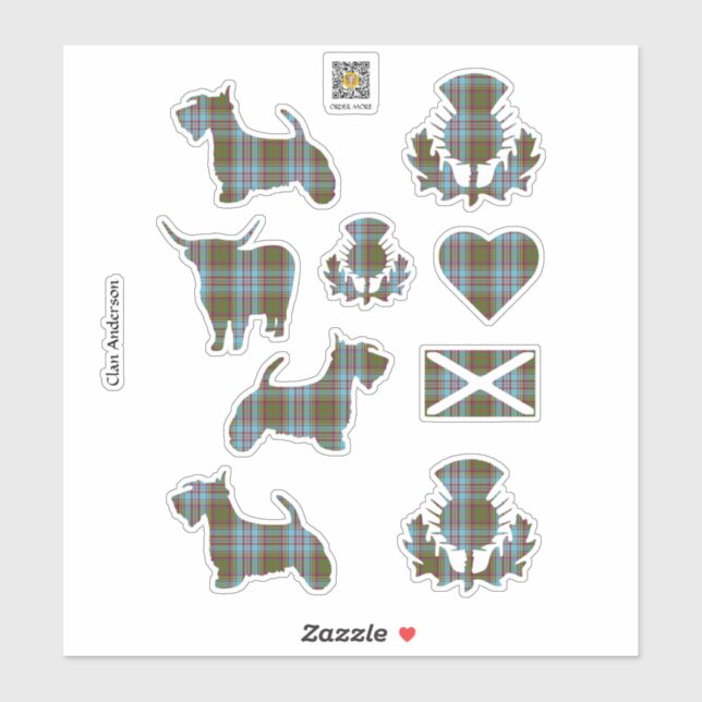 Clan Anderson Tartan Sticker (Blatt)