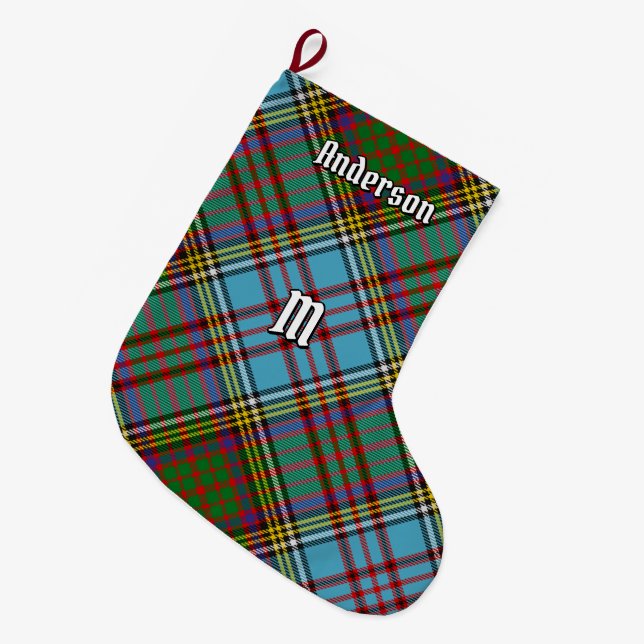 Clan Anderson Tartan Weihnachts-Strumpf Großer Weihnachtsstrumpf (Vorderansicht (hängend))