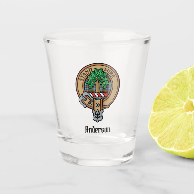 Clan Anderson Wappen Shot Glass Schnapsglas (Vorderseite)