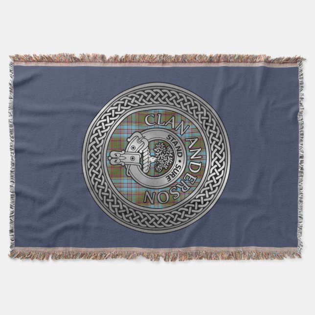 Clan Anderson Wappen & Tartan Knot Decke (Vorderseite)