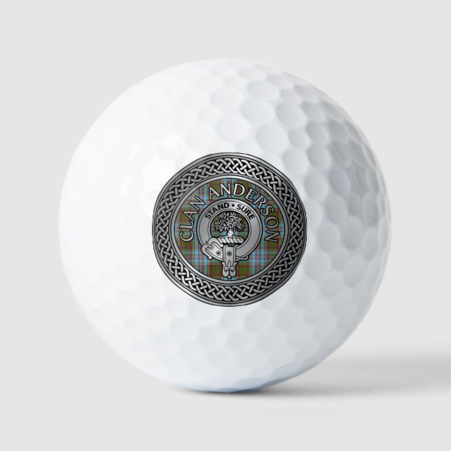 Clan Anderson Wappen & Tartan Knot Golfball (Vorderseite)