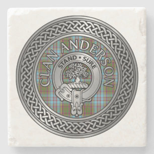 Clan Anderson Wappen & Tartan Knot Steinuntersetzer