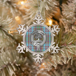 Clan Anderson Wappen & Tartan Schneeflocken Zinn-Ornament