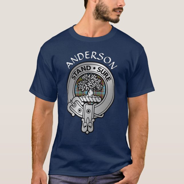 Clan Anderson Wappen & Tartan T-Shirt (Vorderseite)
