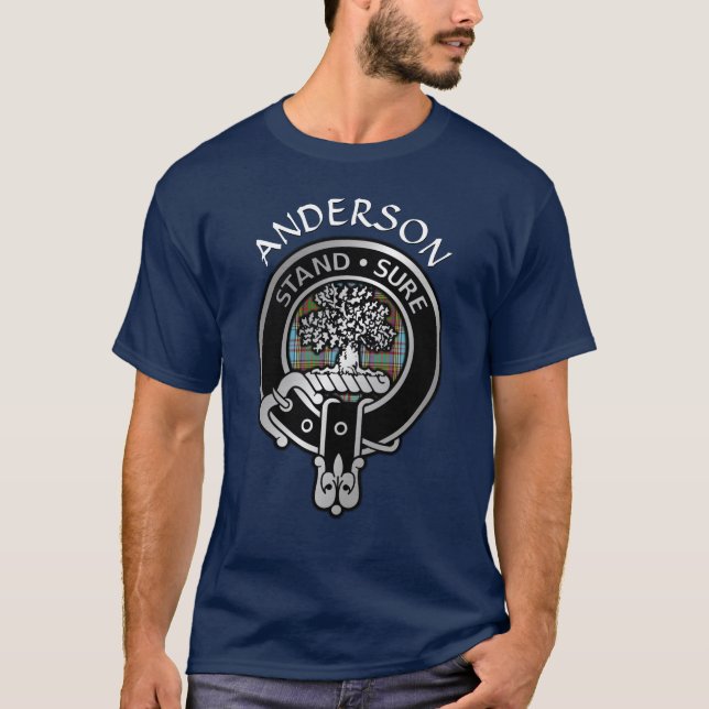 Clan Anderson Wappen & Tartan T - Shirt (Vorderseite)
