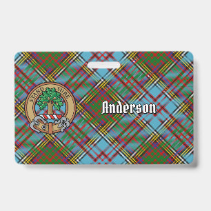 Clan Anderson-Wappen über Tartan Ausweis