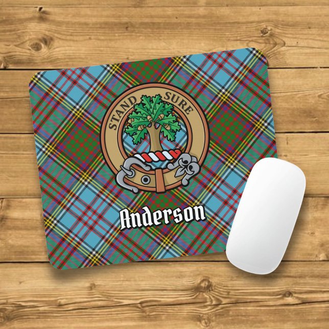 Clan Anderson Wappen über Tartan Mousepad (Von Creator hochgeladen)