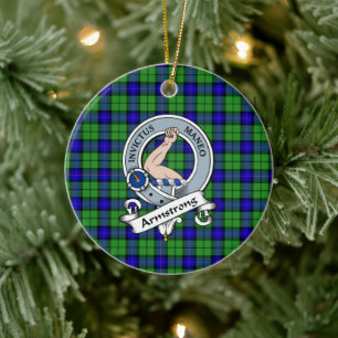 Clan Armstrong Abzeichen Tartan Karo Keramik Ornament