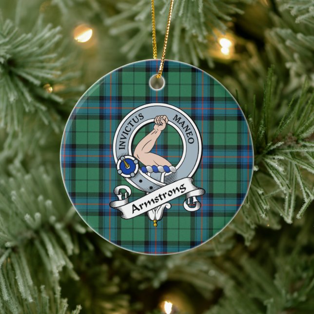 Clan Armstrong Ancient Abzeichen Tartan Kariert Keramik Ornament (Baum)