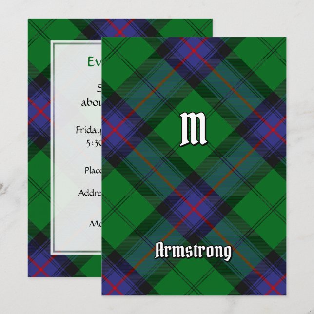 Clan Armstrong Tartan Einladung (Vorne/Hinten)