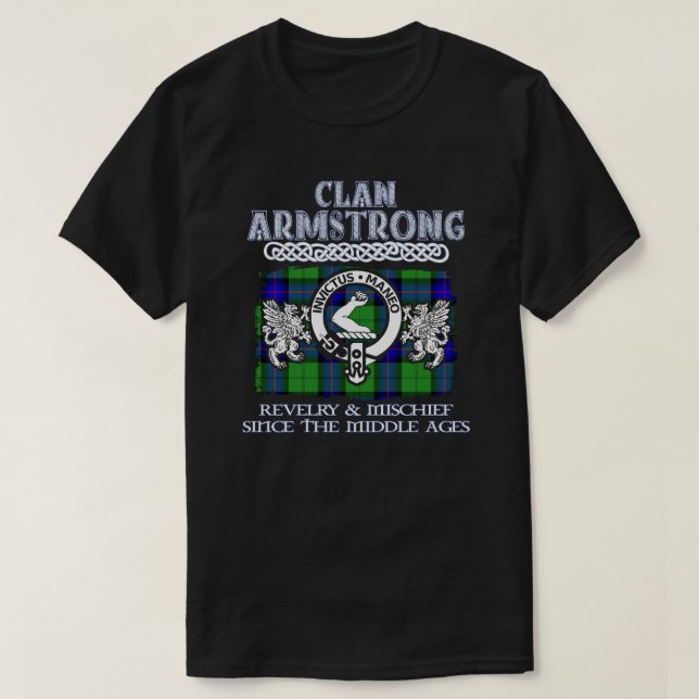 Clan Armstrong Wappen Schottischer Klan Schottisch T-Shirt (Design vorne)