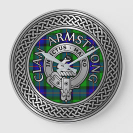 Clan Armstrong Wappen & Tartan Knot Große Wanduhr