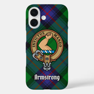 Clan Armstrong Wappen über Tartan iPhone 16 Hülle