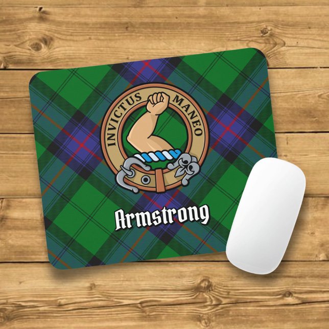 Clan Armstrong Wappen über Tartan Mousepad (Von Creator hochgeladen)