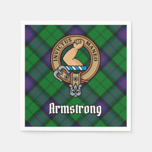 Clan Armstrong Wappen über Tartan Serviette