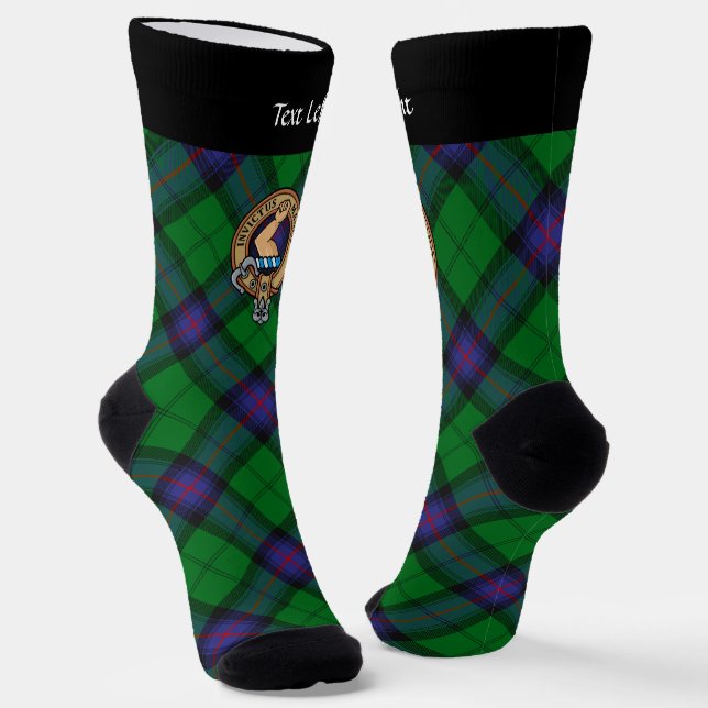 Clan Armstrong Wappen über Tartan Socken (Gewinkelt)