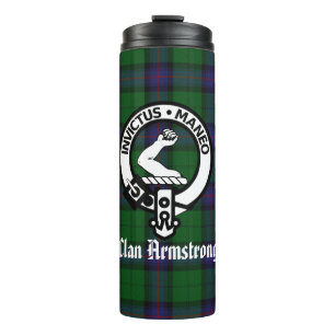 Clan Armstrong-Wappen und Tartan Thermosbecher