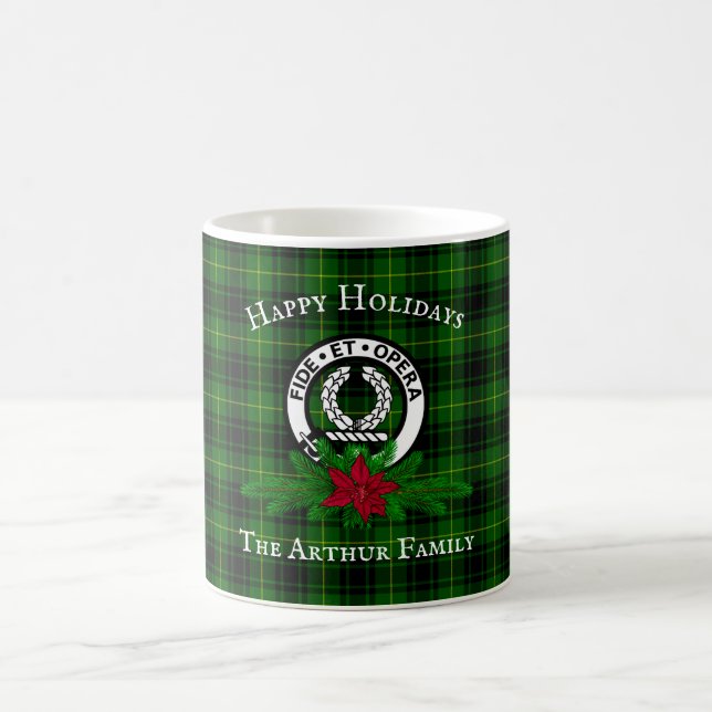 Clan Arthur Customizable Christmas Mug Kaffeetasse (Mittel)