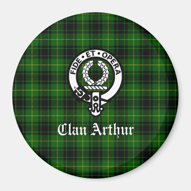 Clan Arthur / MacArthur Wappen & Tartan Magnet (Vorne)