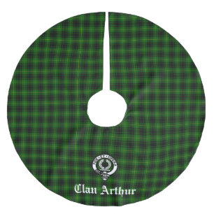 Clan Arthur / MacArthur Wappen & Tartan Polyester Weihnachtsbaumdecke