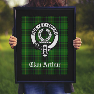 Clan Arthur Wappen Abzeichen & Tartan Poster