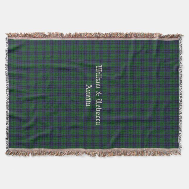 Clan Austin Tartan Kariertes Custom Throw Blanket Decke (Vorderseite)